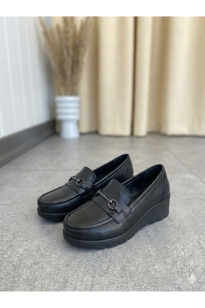 Tamdabu Ayakkabı ЧЕРЕН ОРИГИНАЛЕН КОЖЕН АНАТОМИЧЕН КАТРАМДЖИЙКА ДЕТАЙЛЕН УДОБЕН И СТИЛЕН ДАМСКИ ОБУВКИ TMD202529