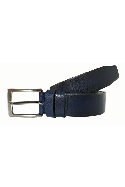 GoDeri Справжній шкіряний ремінь з темно-синьої тканини 3,5 см = dk-0079