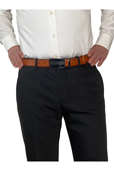 GoDeri 100% Genuine Leather, COVERED BUCKLE, Tan Classic, Fabric Trouser Belt 3.5 Cm_black2_taba_straight