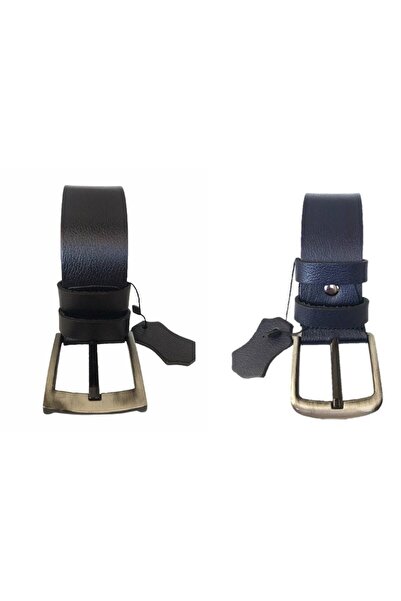 GoDeri 100% натуральна шкіра, супер 2-в-1 чорний, темно-синій спортивний ремінь 4,5 см = 2 шт.