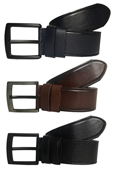 GoDeri Натуральна шкіра, супер набір з 3 ременів, 4,5 см, 3 шт. 62-63-64