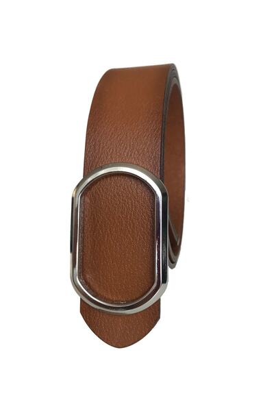 GoDeri Γνήσιο δέρμα Νέα τάση, καρφίτσα Οβάλ γυαλιστερή ασημένια πόρπη, ανθεκτική μαύρισμα ζώνη 4 cm=gotoka