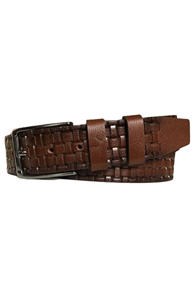 GoDeri Curea Cu Motiv Maro Piele Veritabila 4 Cm=dk-0120