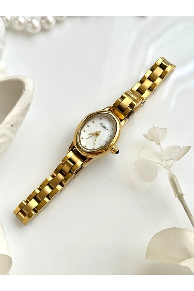 Forsining -Ceshdun-(Gold Color) Minimal Oval Case Women Wrist Watch