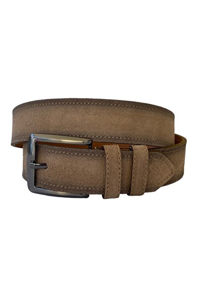 GoDeri 100% Genuine Leather Suede Mink Color Belt 4 Cm=suede.leather.4cm