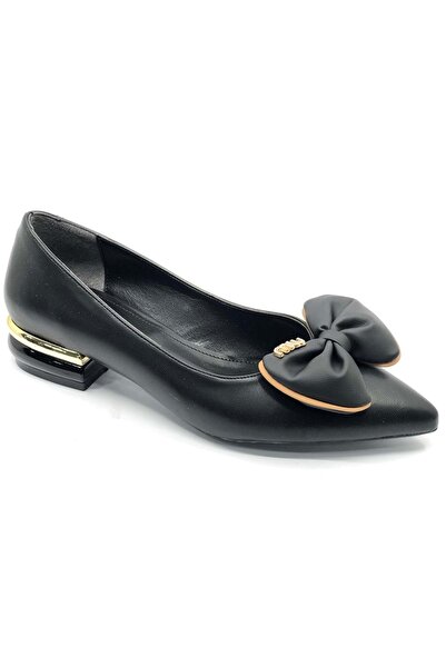 KCMN Feles Women's Shoes with Cylinder Heel Detail Black