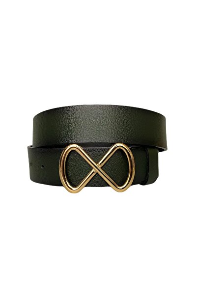 GoDeri 100% piele naturală, curea de blugi de damă verde cu cataramă aurie 4 cm=an-byn-42