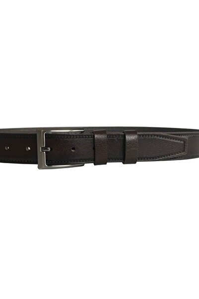 GoDeri Натуральна шкіра, візерунковий коричневий тканинний ремінь 3,5 см = dk-0082