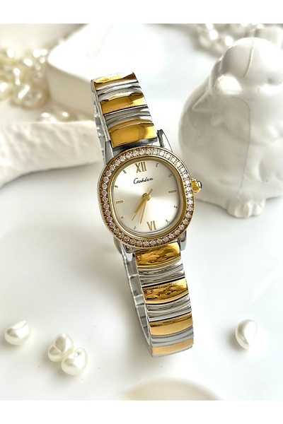 Forsining -Ceshdun-(Gold& Silver) Minimal Case Stone Women's Wrist Watch