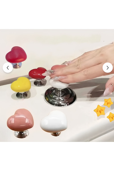 Vi Caro 1 Adet PEMBE Klozet Basma Buton Düğmesi Kulp, Kalp Klozet Kapağı Kulbu Şifon Tuşu