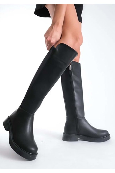 KOCAMANLAR Γυναικείες μπότες Seribo Rider Flat Sole με ελαστικό φερμουάρ στο ...