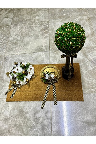 TASARIMHMODA Kapı Önü Paspas Set 3 Parça Gold
