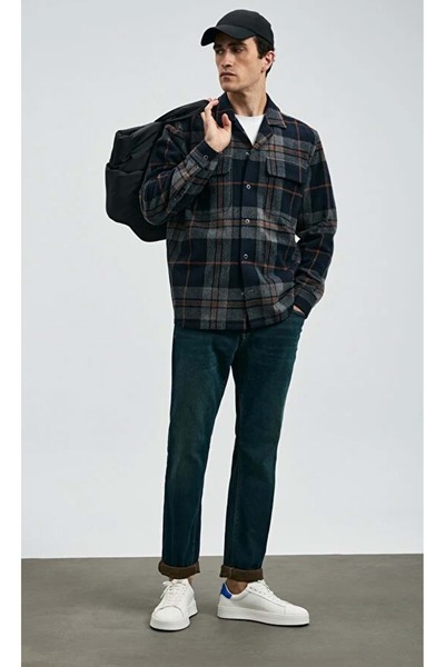 Lufian 112200228 Pantaloni pentru bărbați Timothı Sport Jean slim fit Pantaloni pentru bărbați din denim ALBASTRU