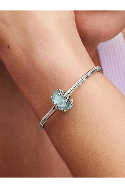 Pandora Buz Mavisi Kar Tanesi Murano Charm
