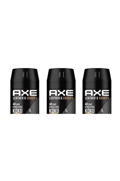 Axe Leather Cookies Erkek Sprey Deodorant 150 ML x 3