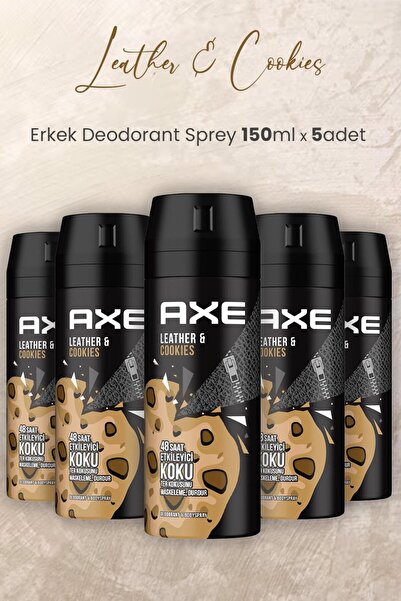Axe Leather Cookies Erkek Sprey Deodorant 150 ML 5 ADET