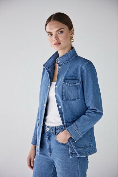 Masha Kate Jachetă de blugi cu croială normală
