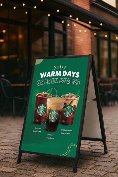 Grand City Media حامل أعلانات أرضي | مزدوج الجوانب