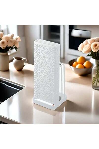 fulina Home Kitchen Knife Rack, Creative Multifunctional Cutting Board Storage Stand, Knife Holder, White