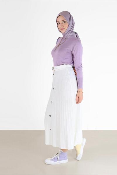 Alvina PLEATED BUTTON DETAILED KNITWEAR SKIRT 60207