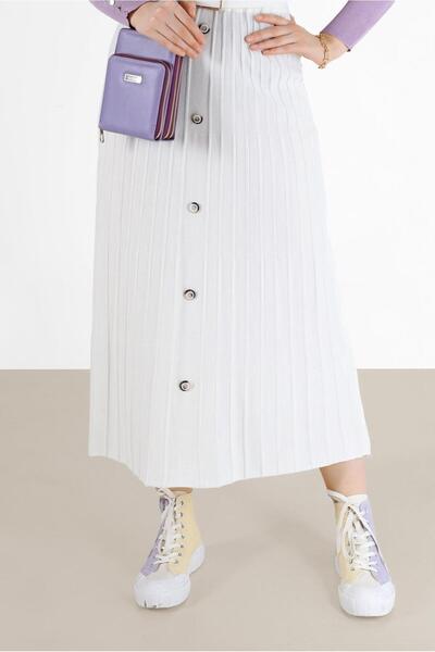 Alvina PLEATED BUTTON DETAILED KNITWEAR SKIRT 60207
