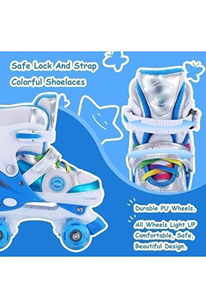 Bukela Girls Roller Skates Adjustable Light Up Wheels Illuminating for Beginners