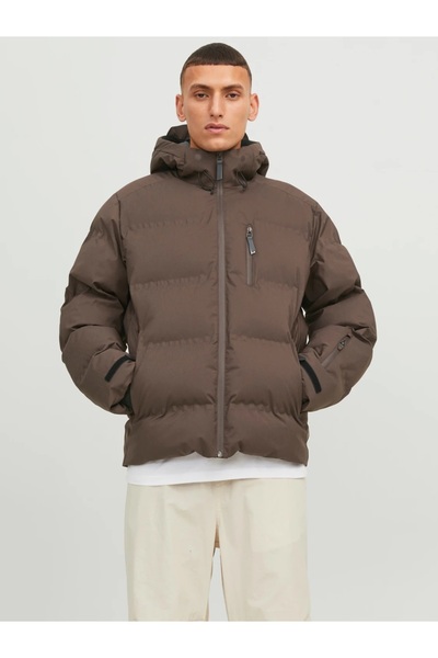 Jack & Jones Jack&Jones Hooded Waterproof Brown Men's 3M Thinsulate Coat12238998