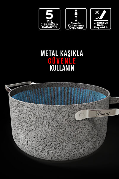 Brioni Stone-Age 18cm 20cm 22cm 7-Piece Non-Scratch Non-Stick Induction Cookware Omelette Set