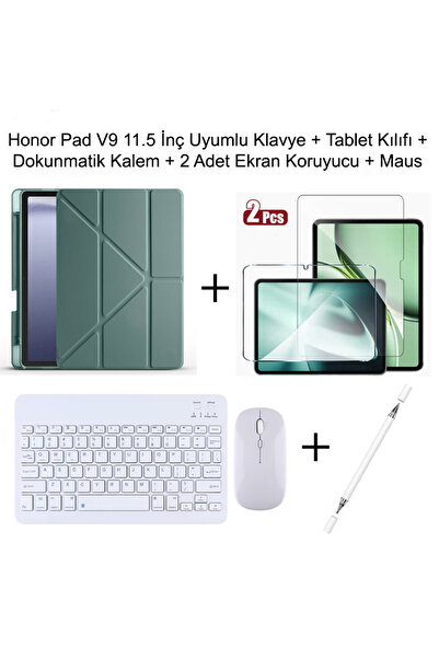 Yesnıce Honor Pad V9 11.5 İnç 2025 Uyumlu Standlı Kılıf Dokunmatik Kalem Ve K...