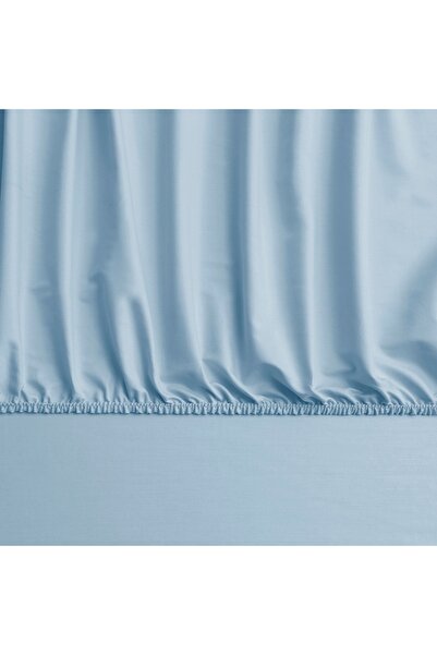 Linens Mix&Match Cotton Satin Double Fitted Sheet Blue