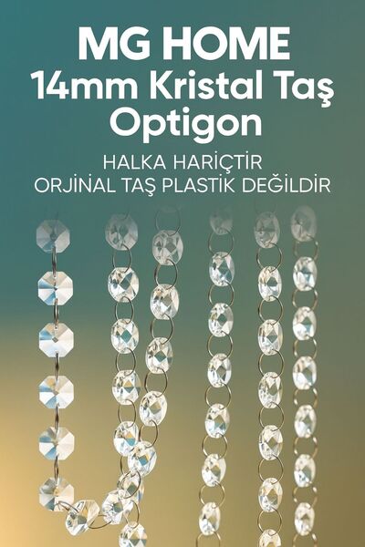 MG HOME HALKASIZ💖 100 Adet Avize Taşı 💖14 Mm Kristal Avize Taşı Kristal Oct...