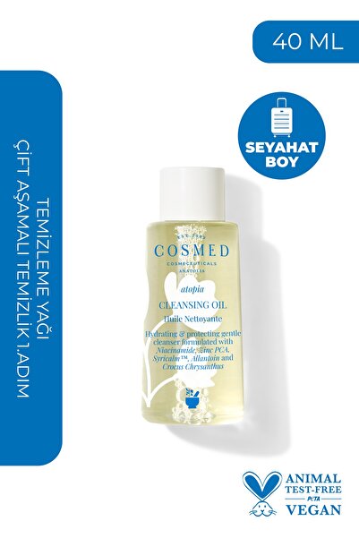 COSMED Cleansing Oil - Yüz ve Vücut için Temizleme Yağı - Yağ Bazlı Temizleyici 40 ml