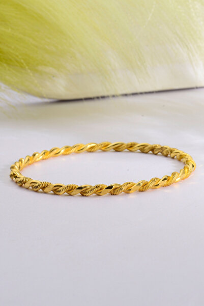 Innuendo Jewelry 925 Ayar Gümüş üzeri 22 Ayar Altın Kaplama Burma Bilezik