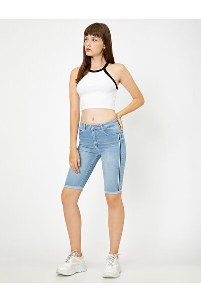 Koton شورت برمودا جينز بتفاصيل جيوب