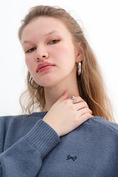 Addax Πλεκτό πουλόβερ με κέντημα με κορδέλα K3419-A7