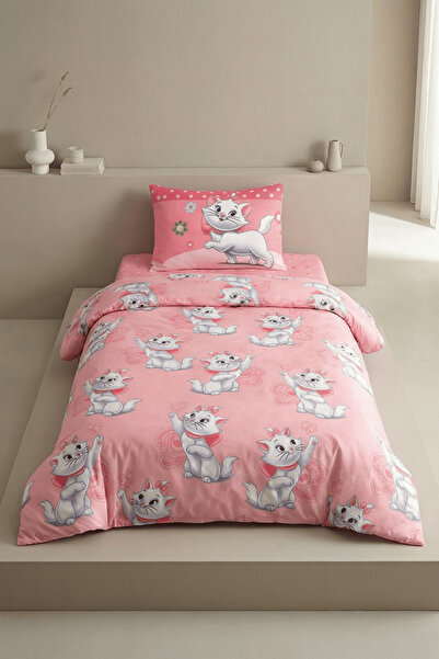 Anılsan Set de lenjerie de pat pentru copii cu pisică modele drăguțe, cu imprimeu bucăți, țesătură moale din bumbac