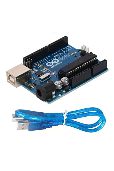 Arduino Uno R3 Development Board With USB Cable Blue/Black/Grey
