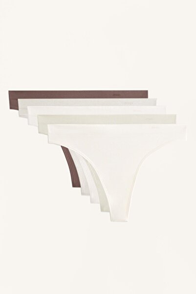 Oysho 5'li dikişsiz yumuşak dokunuşlu tanga külot