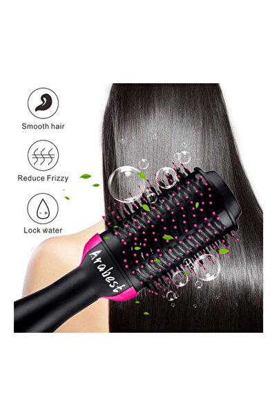 Generic Arabest Electric Professional Hot Air Straight Curling Comb Black/Pink 34 x 7.5 x 5.5cm