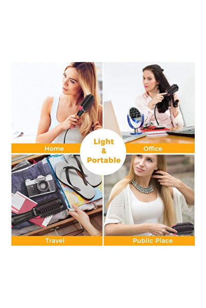 Generic Arabest Electric Professional Hot Air Straight Curling Comb Black/Pink 34 x 7.5 x 5.5cm