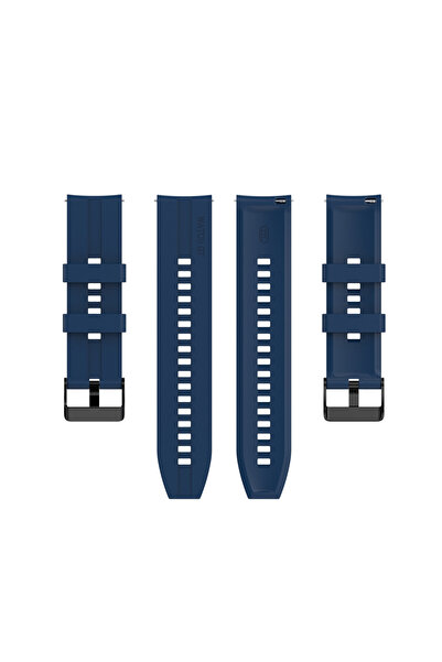 eR D L Curea din silicon compatibilă cu Huawei GT 2, 46mm, albastru închis, lățime curea 22mm.