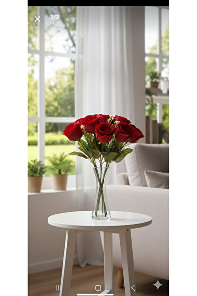 YASİMA 35Cm KırmızıYakamoz Gülü 7’li Yapy Gül Bukti,Dekoratif Zarif Aranjman ...