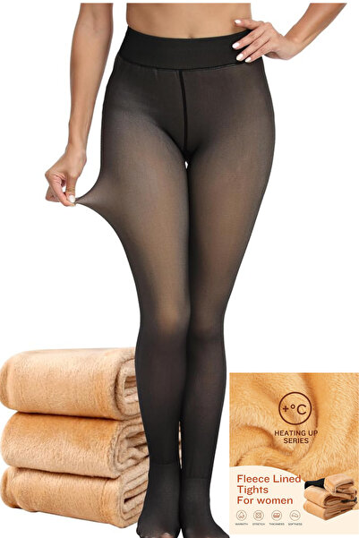 BUSEMSHE Λούτρινο Ζεστό Προσφορά Έξτρα Ζεστό Ψηλόμεσο 100% Θερμικό Χειμερινό Κολάν με Λούτρινο Εσωτερικό