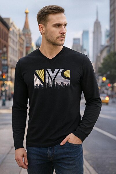 Masimar Men's V-Neck Interlock Sweatshirt