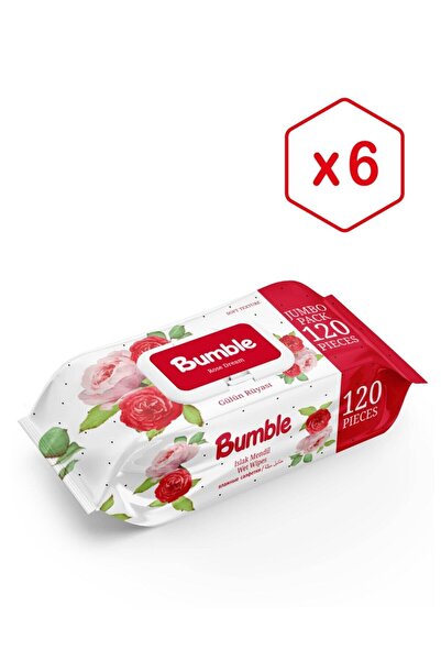 Bumble مناديل مبللة روز دريم 120 منديل عبوة من 6 قطع