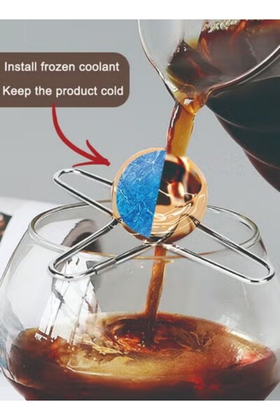 Generic Stainless Steel Coffee Cooling Ball - Reusable Ice Sphere