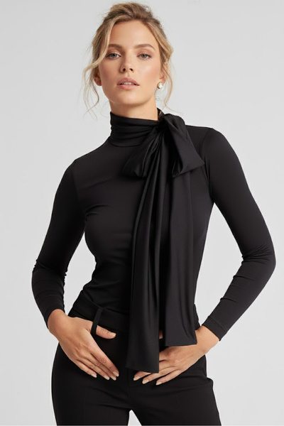 Sienza بلوزة نسائية بفيونكة سوداء