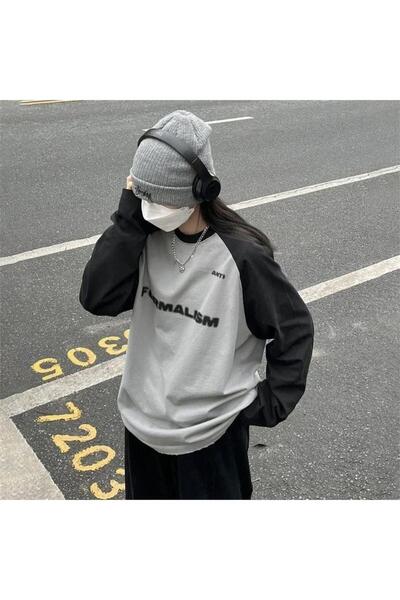 Köstebek Gray Anti-Formalism Raglan Unisex Long Sleeve Sweatshirt