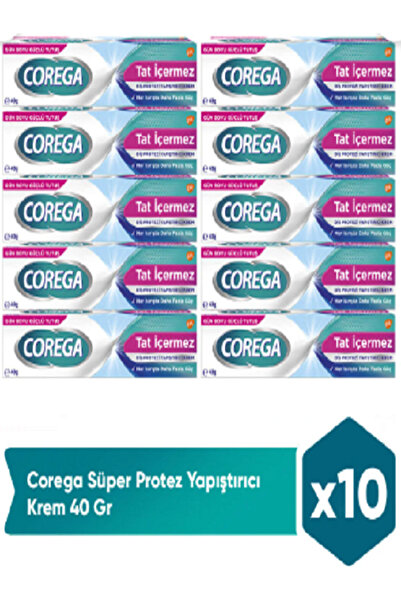 Corega Super Diş Protezi Yapıştırıcı Krem Tatsız 40g X 10 Kutu
