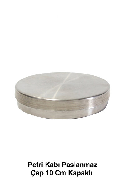 ATEL-SAN Petri Kabı Paslanmaz Çap 10 Cm Kapaklı